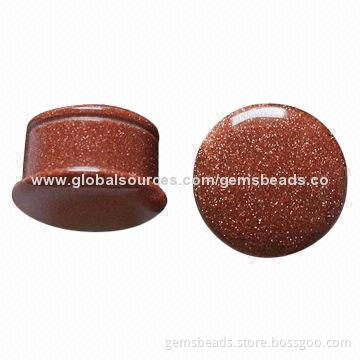 Body jewelry earplug in gemstones